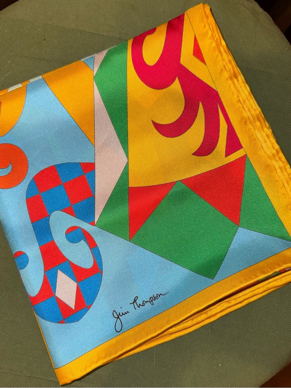 Jim Thompson Geo Print Silk Scarf
